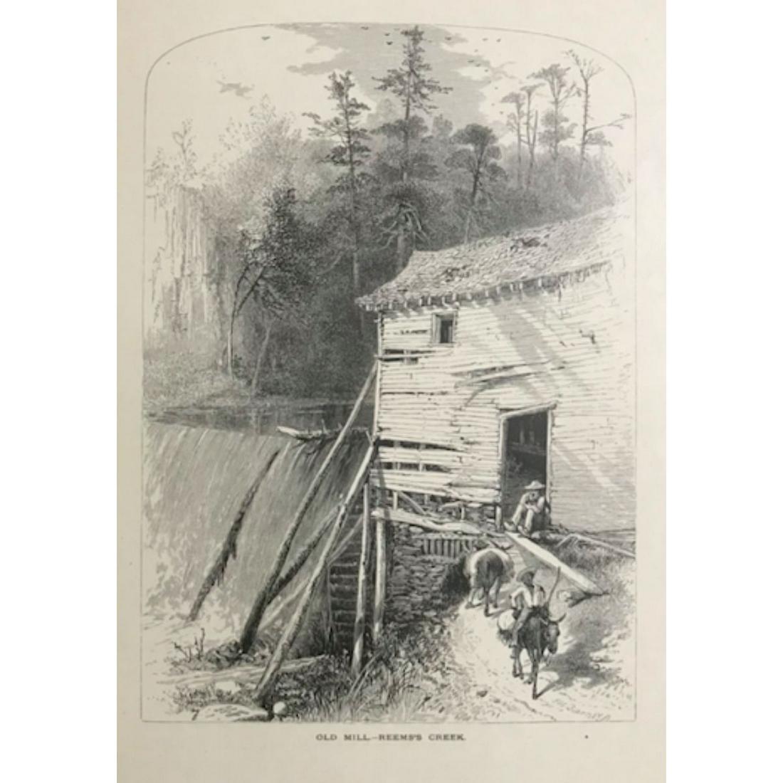 19thc Engraving Old Mill, North Carolina (1 of 3)