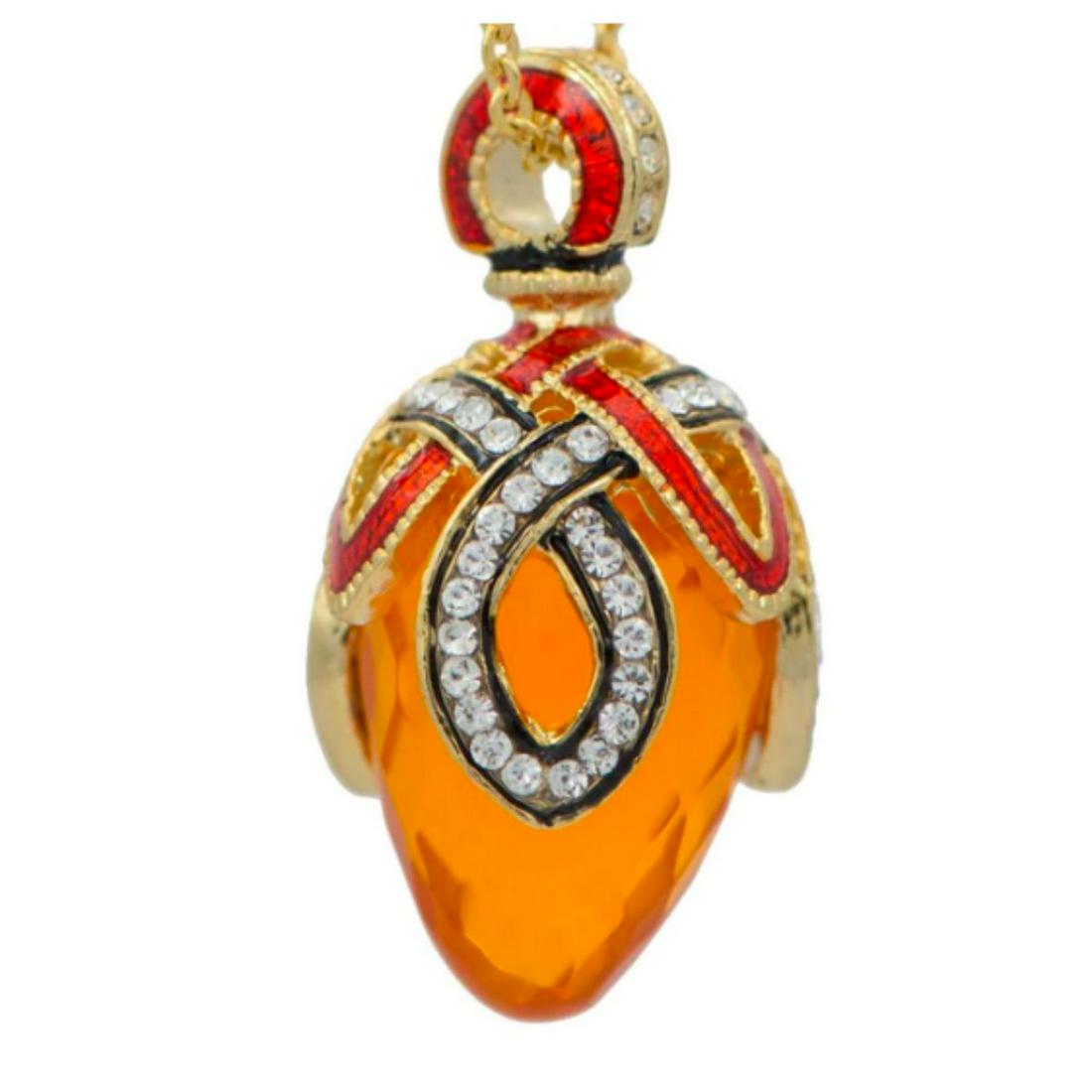 Russian Royal Golden Crystal Egg Necklace (1 of 2)