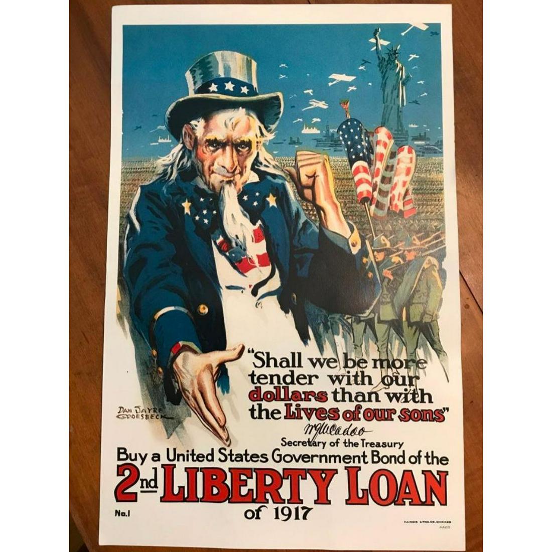 1917 WWI US Government Bonds, Uncle Sam Poster (1 of 1)