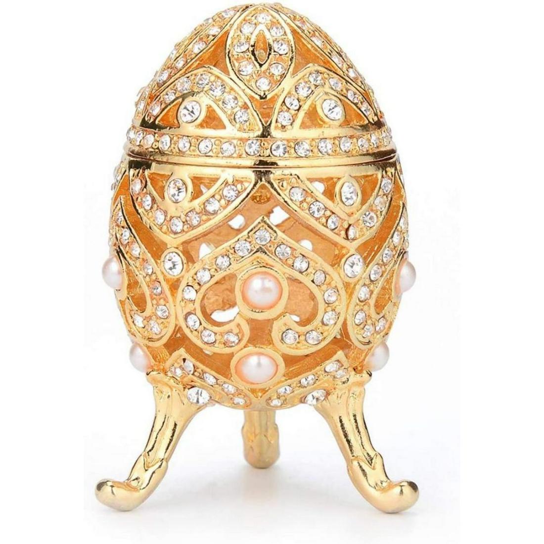 Golden Jeweled Trinket Box Egg (1 of 3)