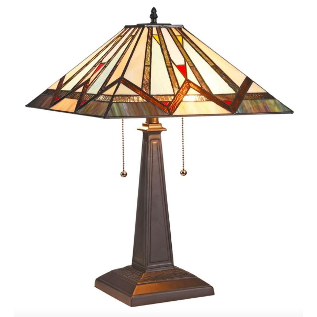 Mission Style Stained Art Glass Table Lamp (1 of 2)
