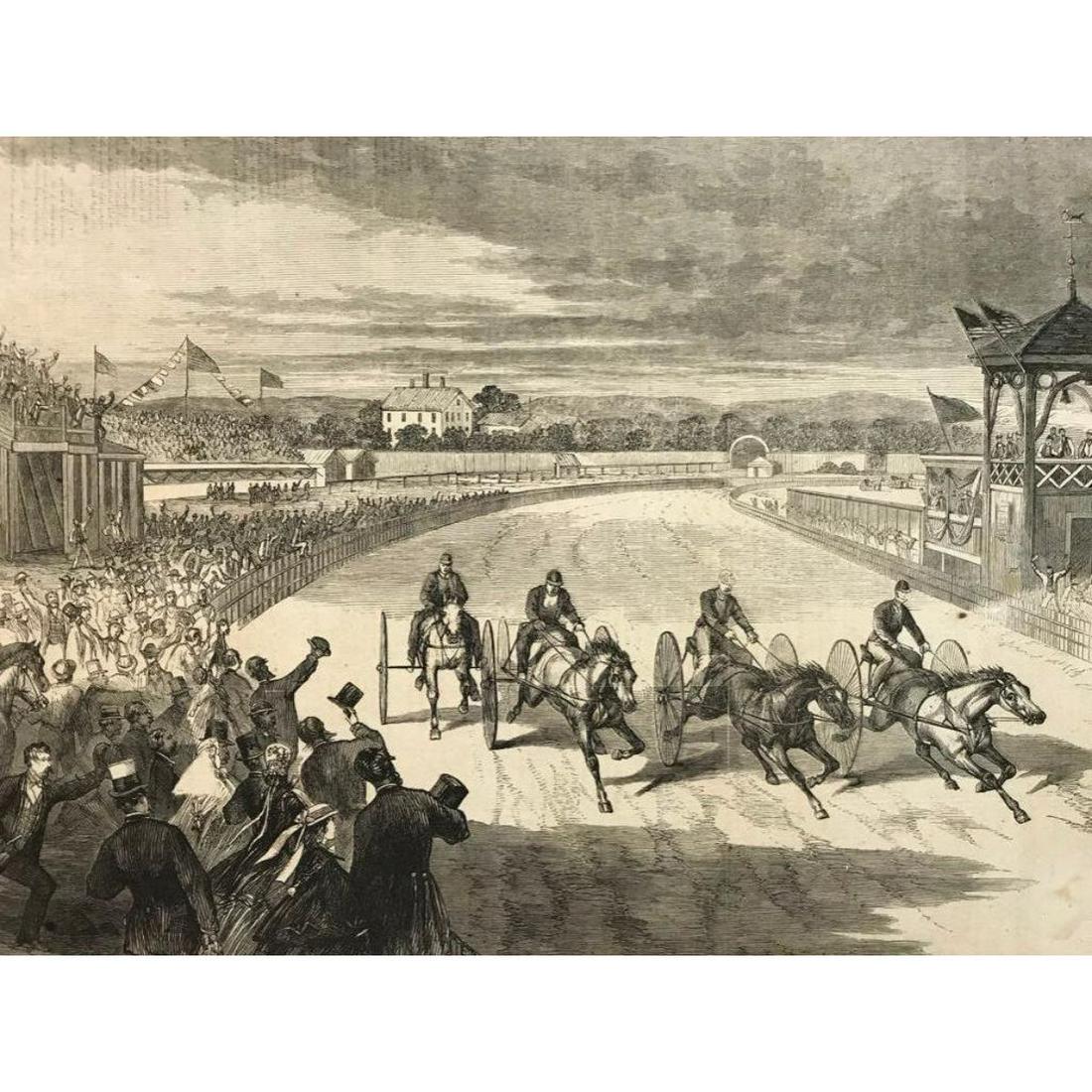 19thc Engraving National Horse Fair, Cambridge (1 of 2)