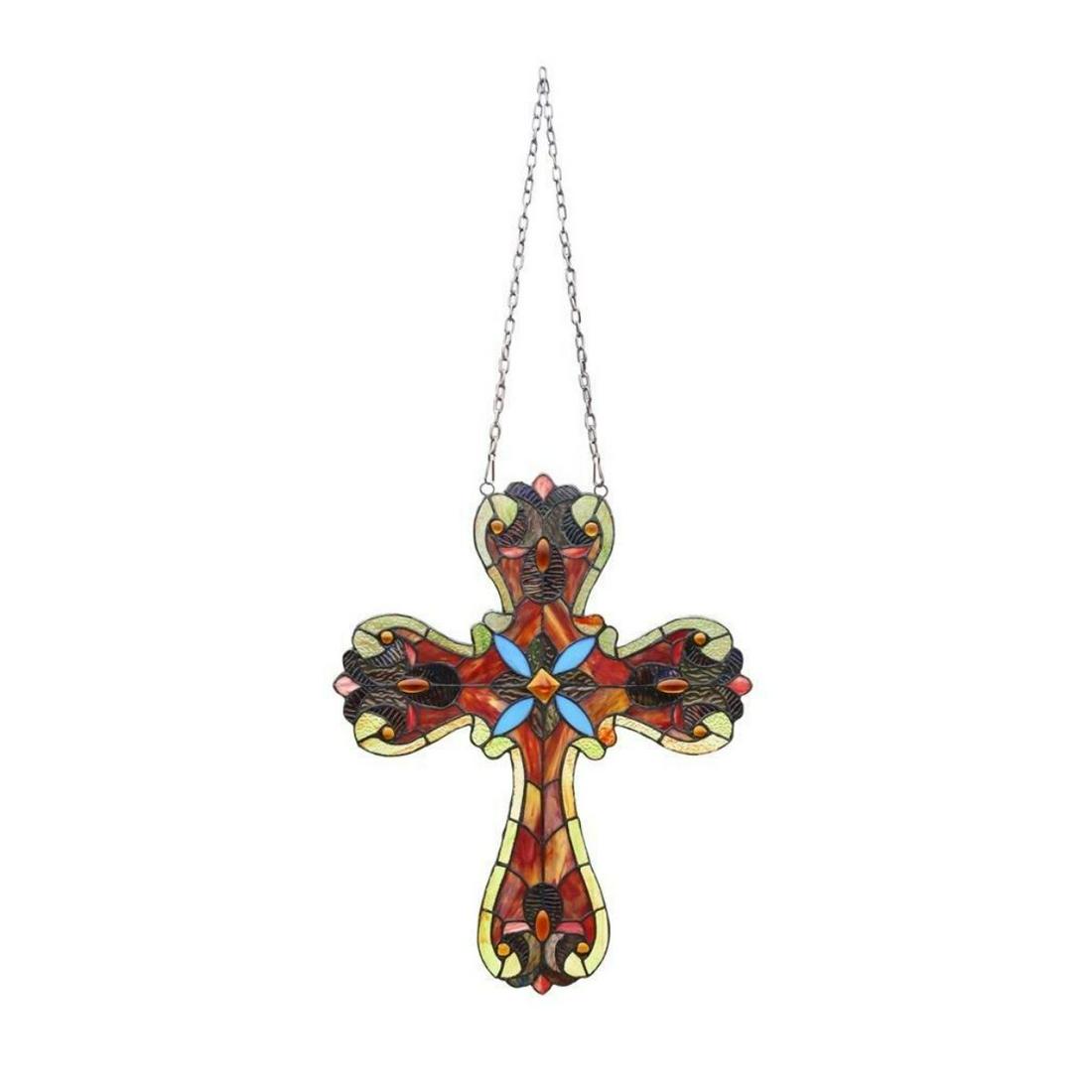 Stained Art Glass Hanging Cross (1 of 3)