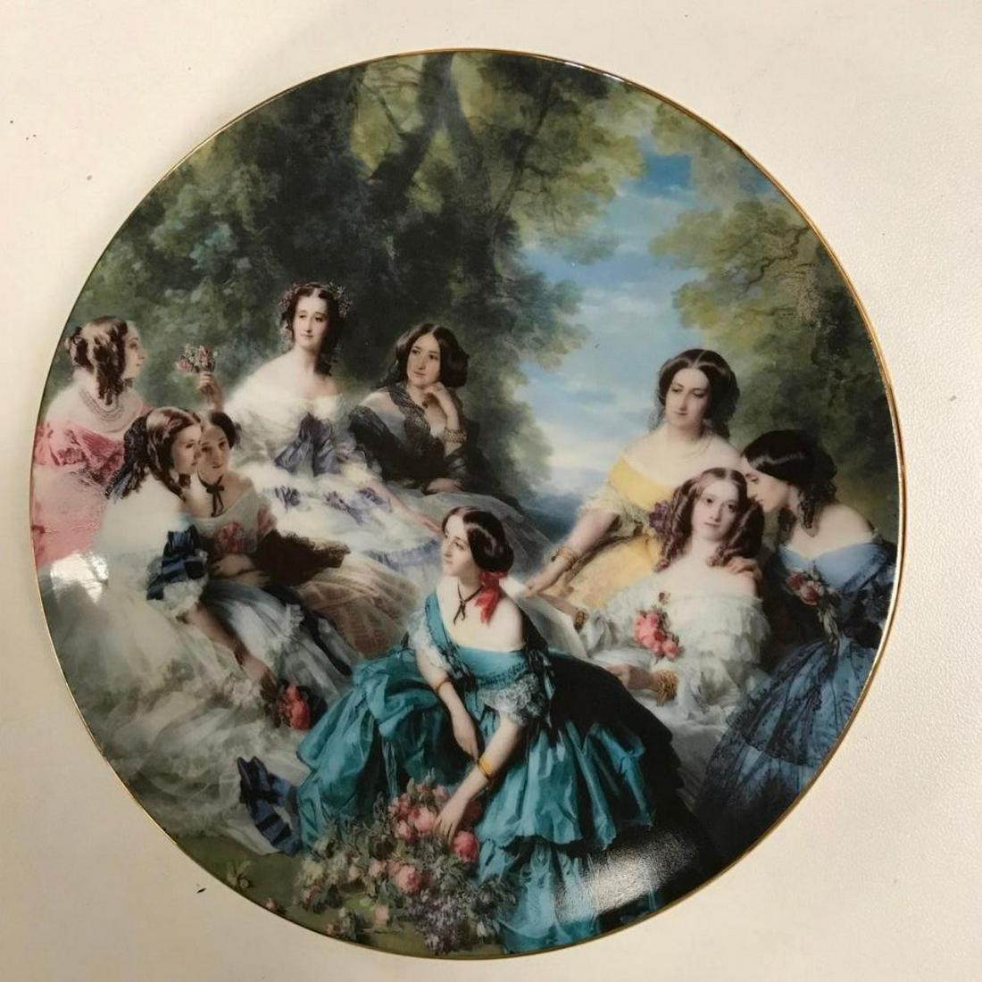 Limoges Porcelaine Dessert Plate, Victorian Ladies (1 of 4)