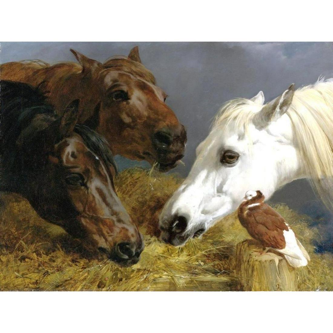 After Herring, Farmyard Friends, Horses Ceramic Art Tile (1 of 1)