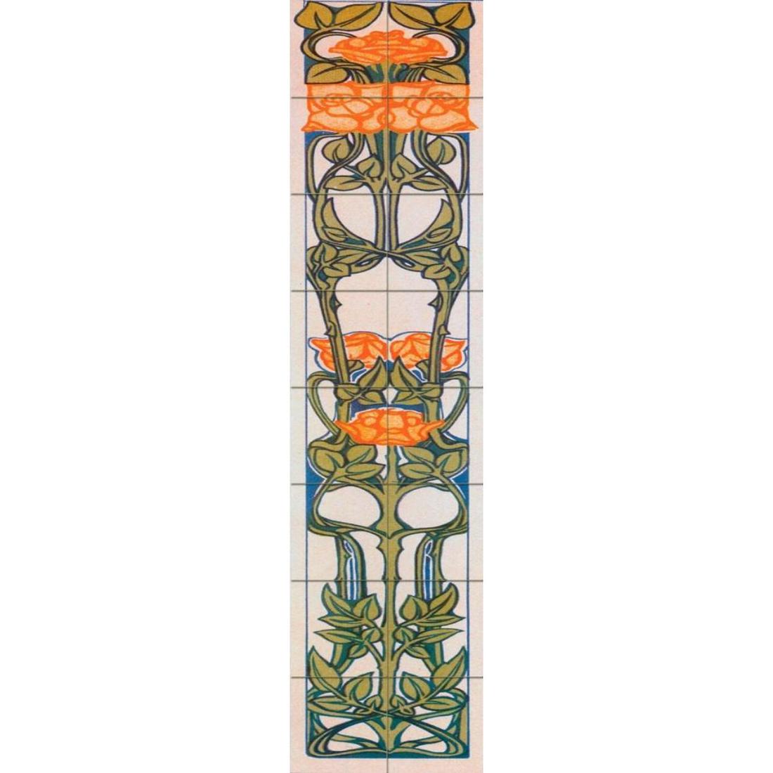 Art Nouveau Style Ceramic Art Tile Mural (1 of 4)