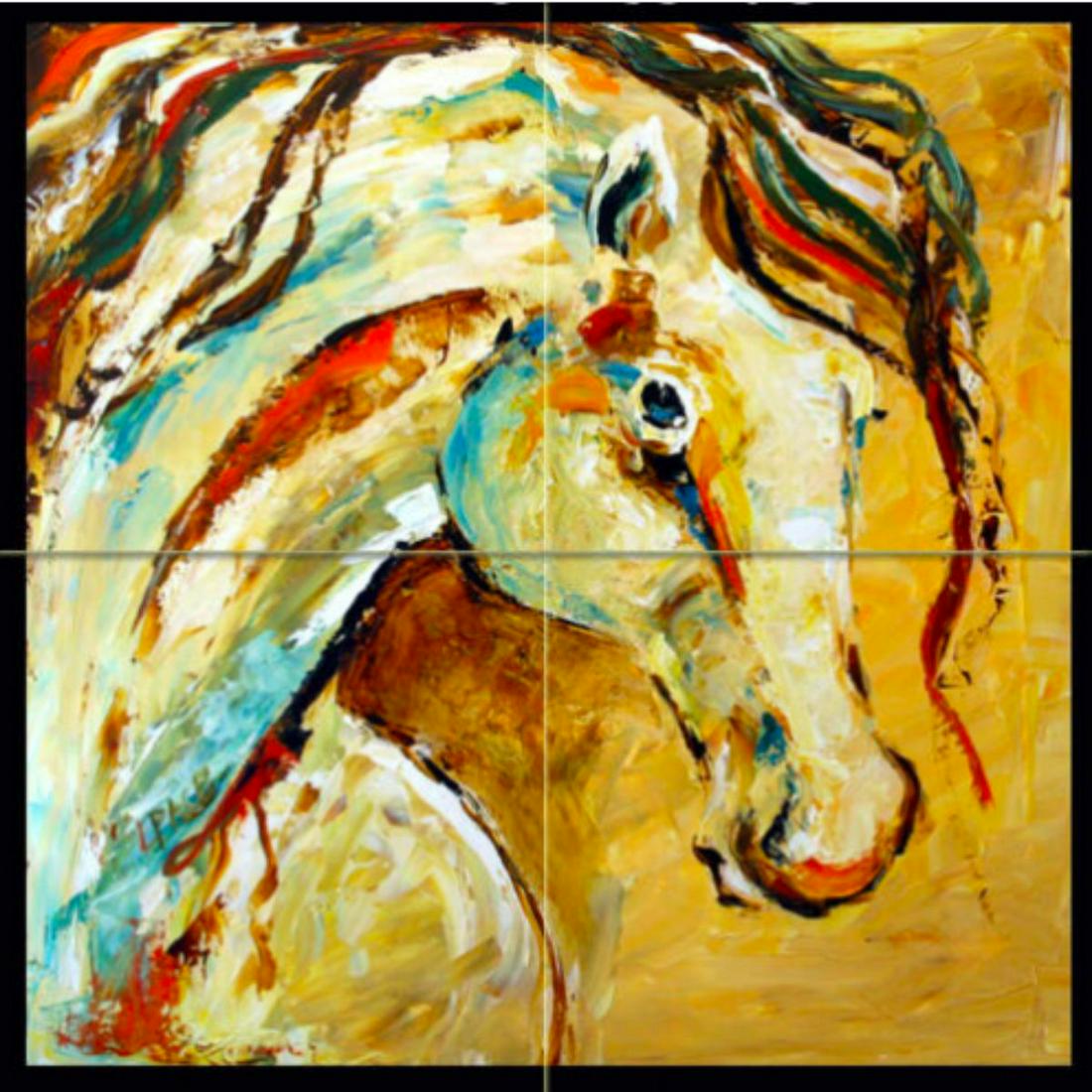 Colorful Horse Ceramic Art Tile Mural (1 of 1)