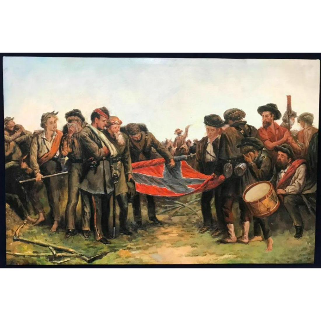 After Richard Norris Brooke, Furling The Flag Oil Painting (1 of 5)