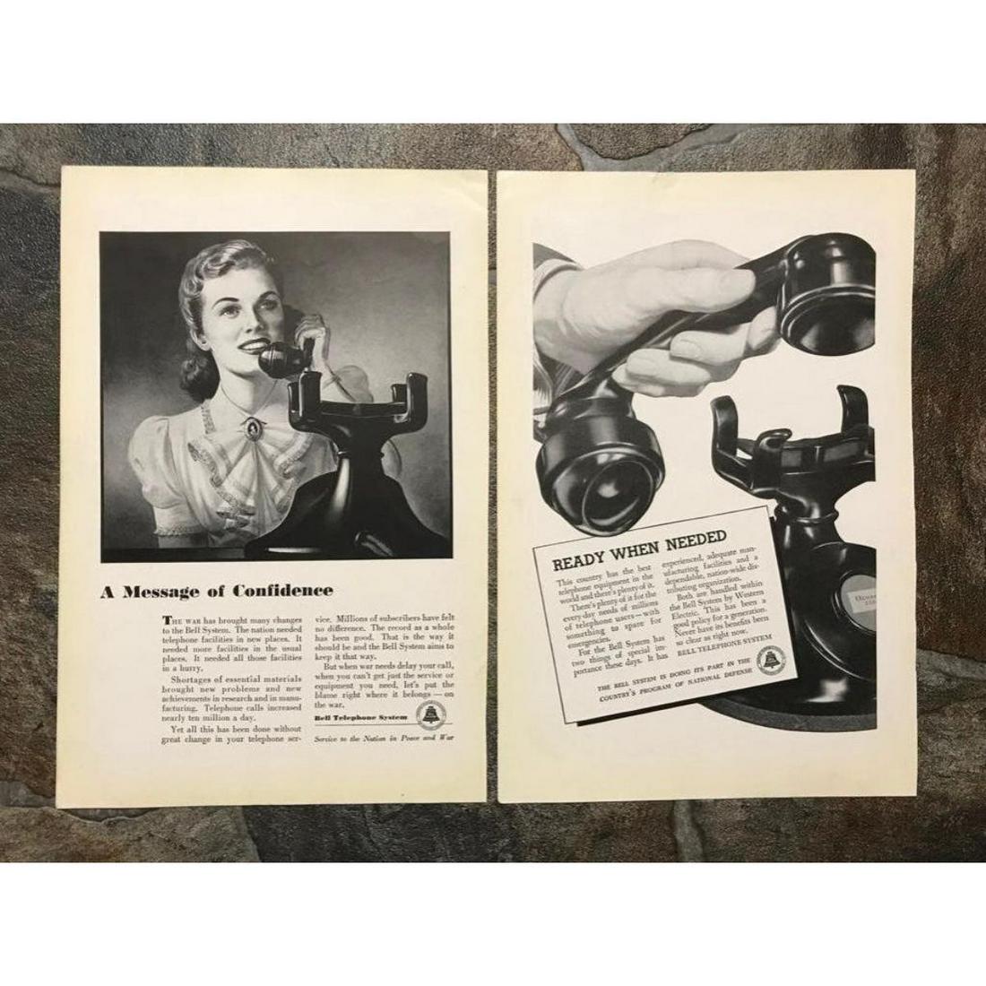 Pair of World War II Bell Telephone Advertisements (1 of 1)