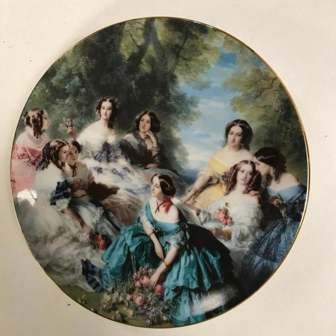 Limoges Porcelaine Dessert Plate, Victorian Ladies (1 of 4)