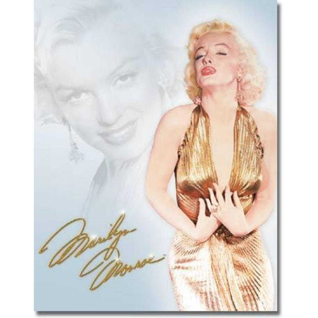 Marilyn Monroe Gold Dress Metal Sign (1 of 1)