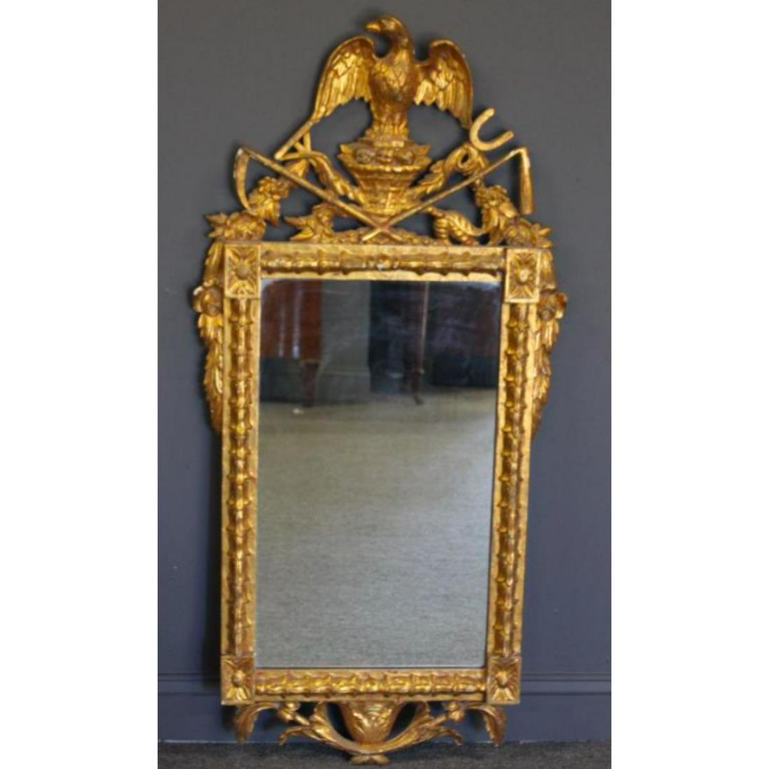 Antique Eagle Crown Giltwood Mirror (1 of 9)