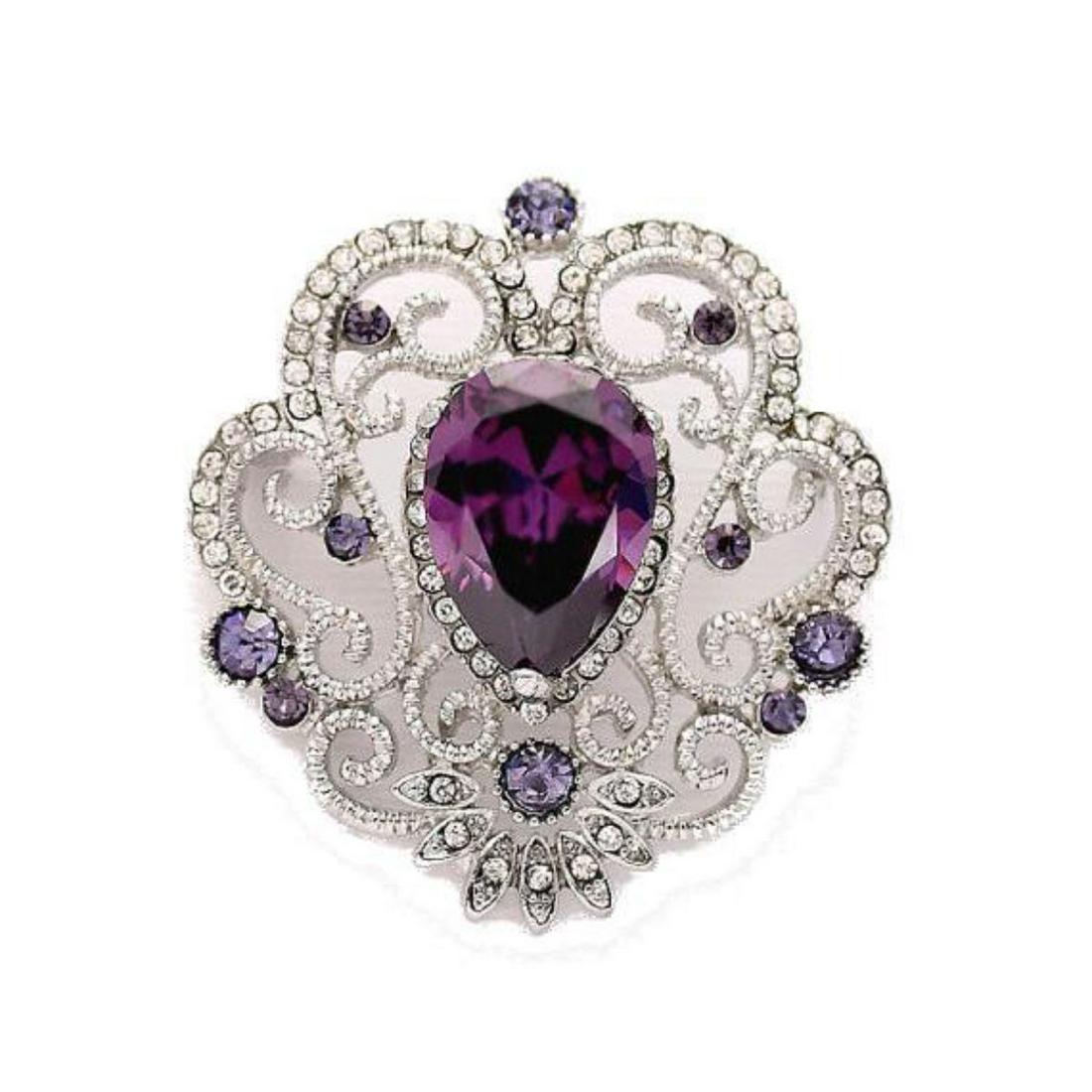 Purple Swarovski Crystal Brooch (1 of 2)