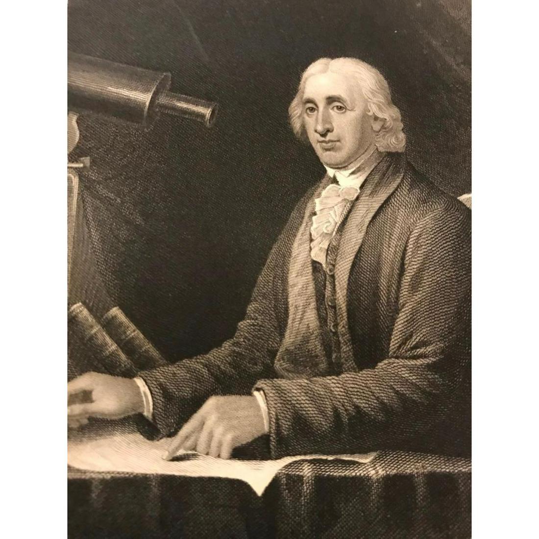 Scarce 19thc Engraving, David Rittenhouse, Astronomer, US MInt (1 of 2)