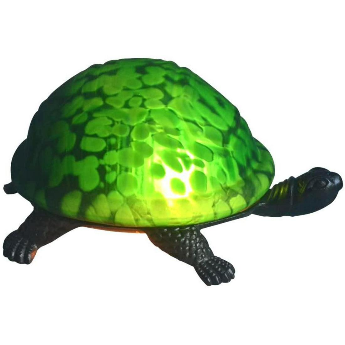 Green Turtle Art Glass Accent Lamp (1 of 5)