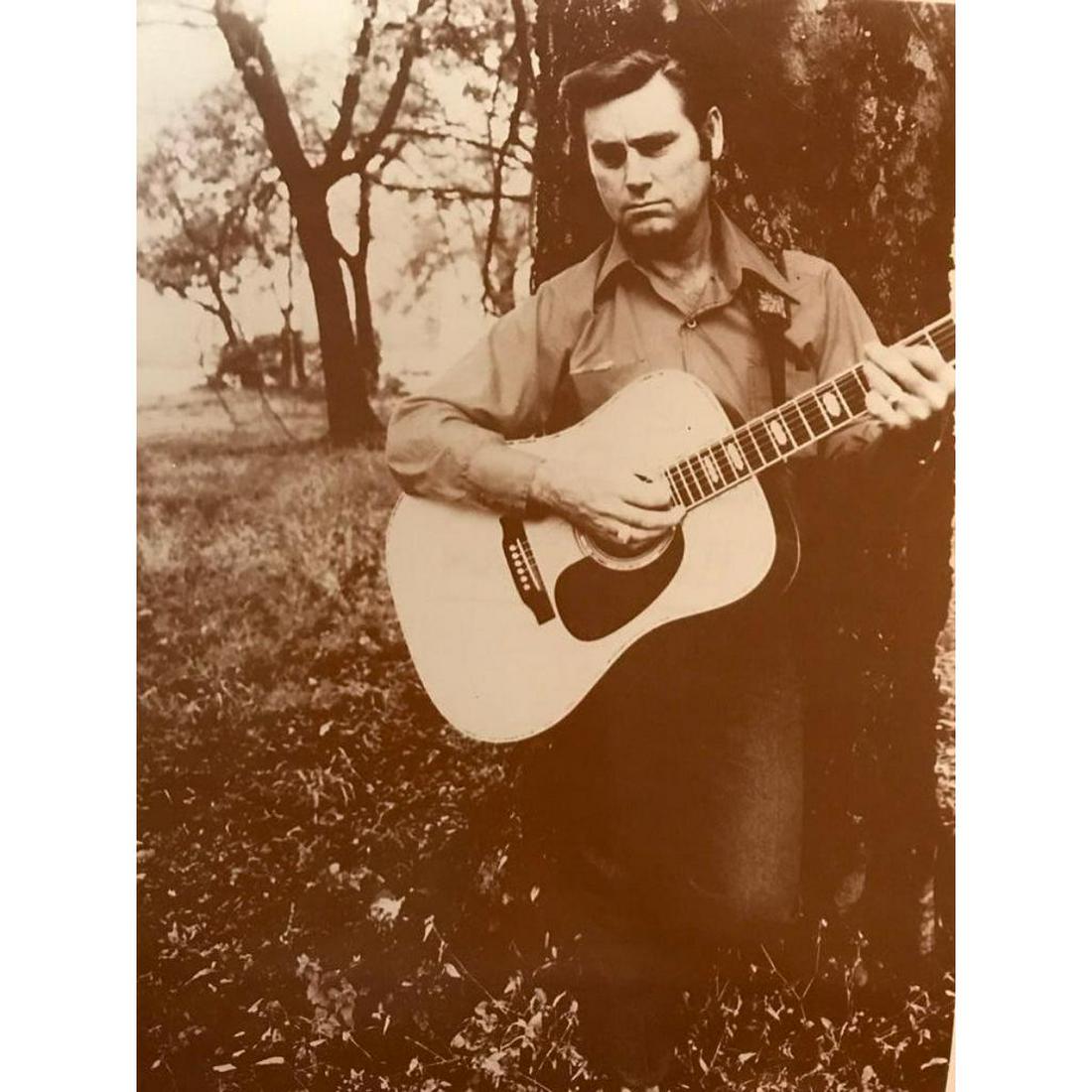 Vintage George Jones Country Music Photo Print: Vintage George Jones Country Music sepia-tone photo print. 11" x 14" printed on cardstock in the early 1990's for The American Heritage Galleries.