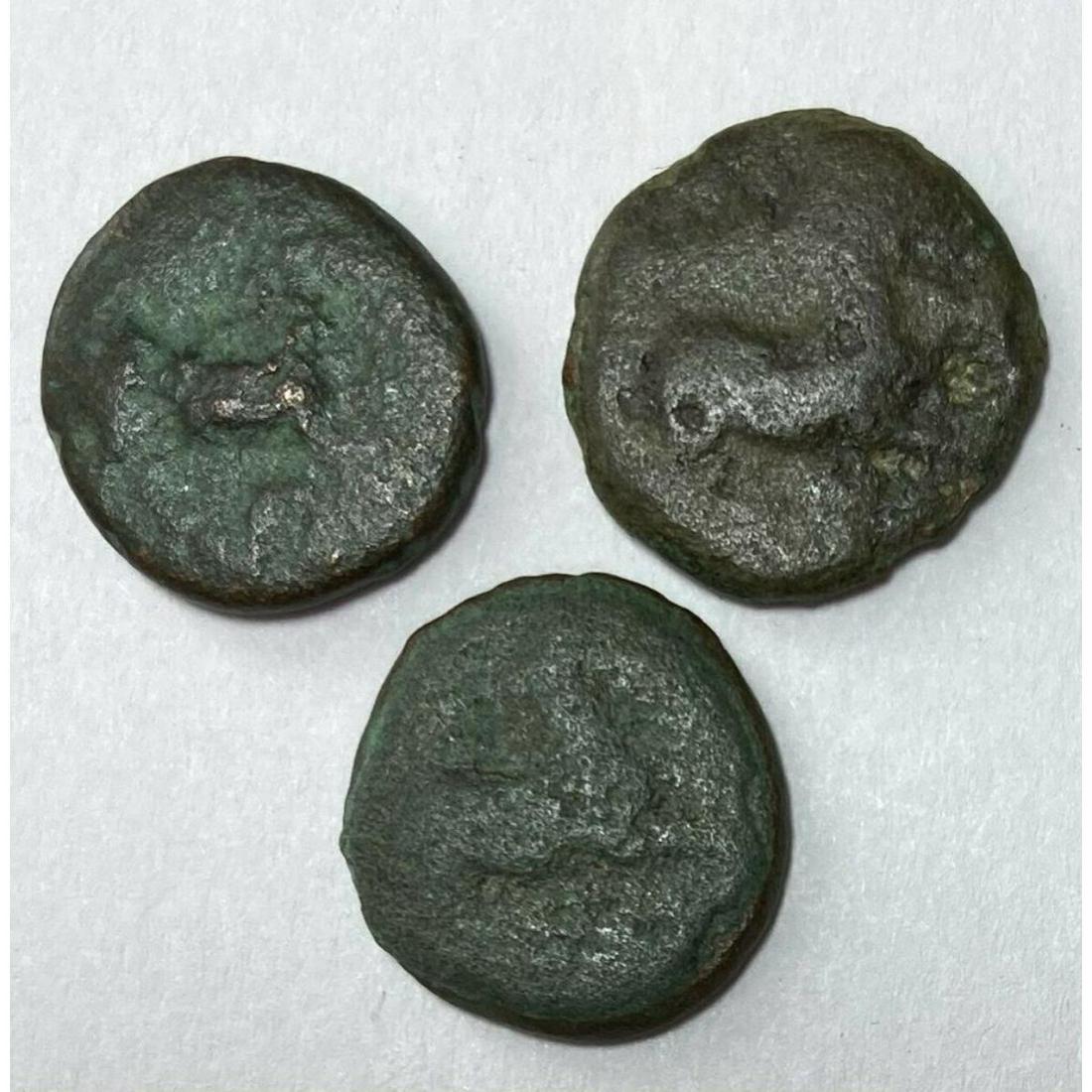 Group Of Bronze Ancient Greek Dichalkon Coins Auction