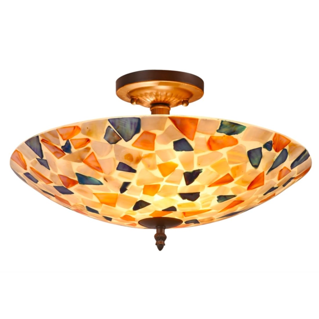 Mid Century Style Shell Mosaic Ceiling Fixture (1 of 2)