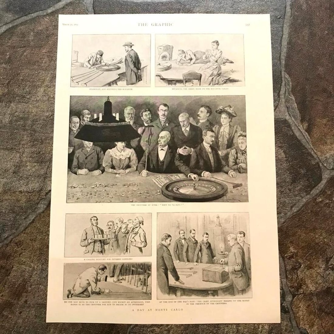 Late 19thc Lithograph, Monte Carlo Casino (1 of 2)