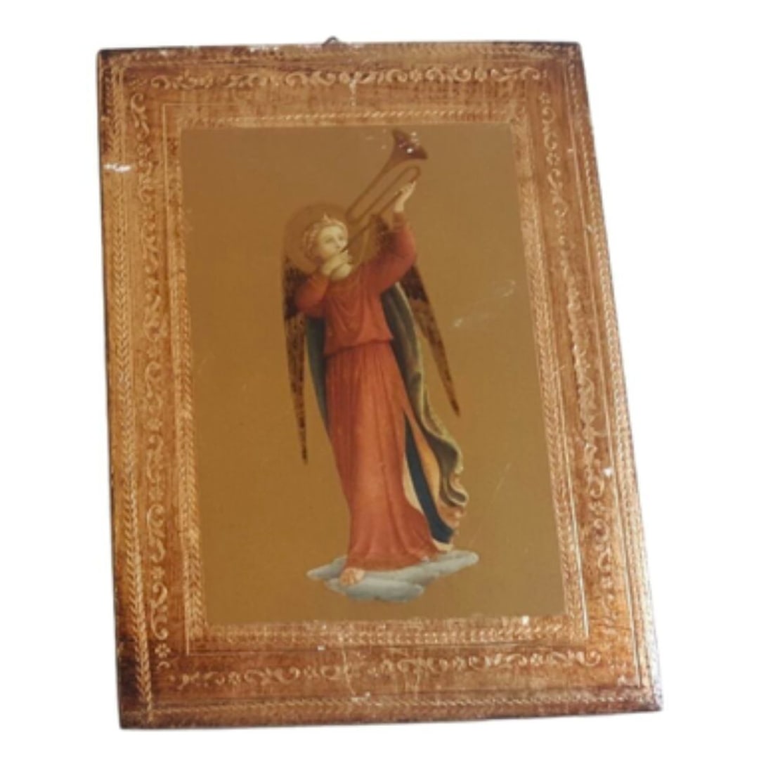 Vintage Italian Fra Angelico Angel Wooden Plaque (1 of 2)