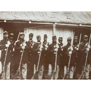 African American History, Civil War, US Colored Troops Photo Print: African American History, Civil War, United States Colored Troops, 107th Infantry Regiment sepia-tone photo print. Created in the early 1990's for The American Heritage Galleries, printed on cardstock