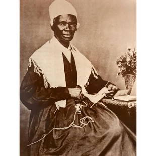 African American History, Women's Rights, Abolitionist: African American History, Women's Rights subject, Abolitionist Sojourner Truth. Sepia-tone photo print on heavy cardstock, created for The American Heritage Gallery in the early 1990's from an origina