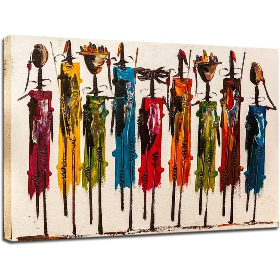 Colorful African Abstract Canvas Giclee Print (1 of 4)