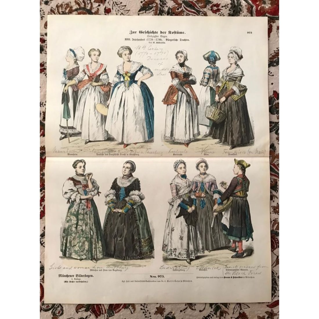 Rare 19thc Costume Plates, Late 18thc Women's Dresses (1 of 2)