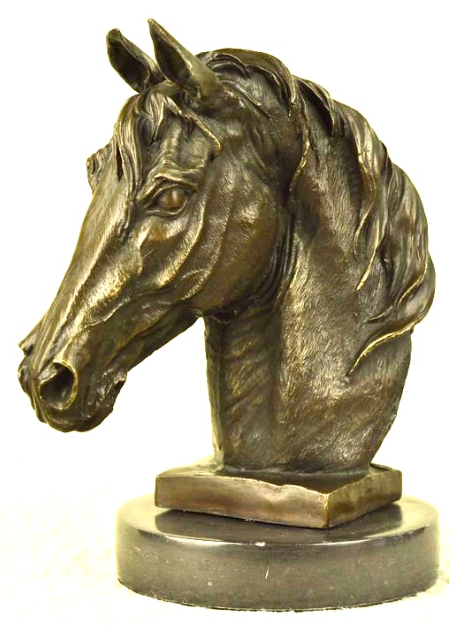 Bronze Horse Head Equestrian Sculpture (1 of 4)