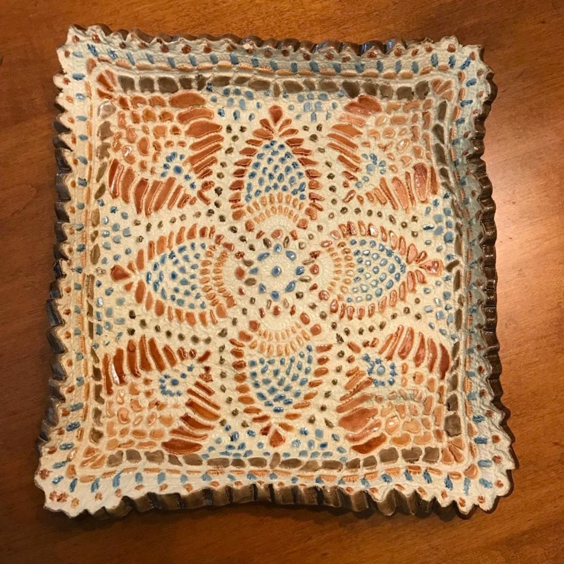 Handmade Textured Ceramic Platter (1 of 4)