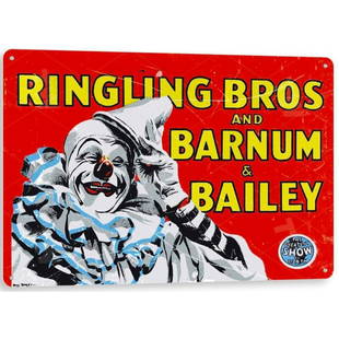 Ringling Brothers Circus Clown Sign: Ringling Brothers, Barnum Bailey Clown sign.