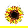 Sunflower Art Glass Window Panel