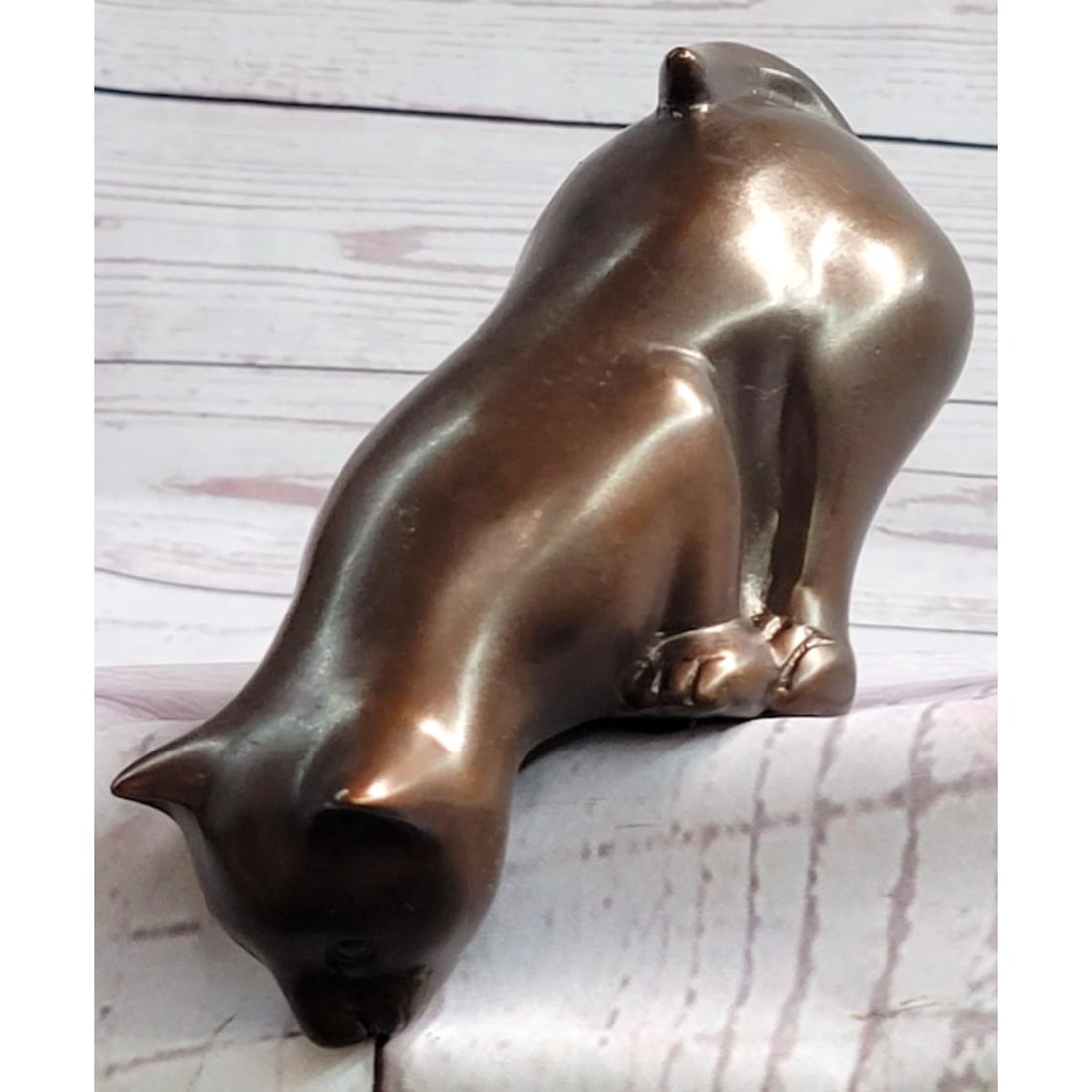 Bronze Library Shelf Kitten Sculpture (1 of 6)