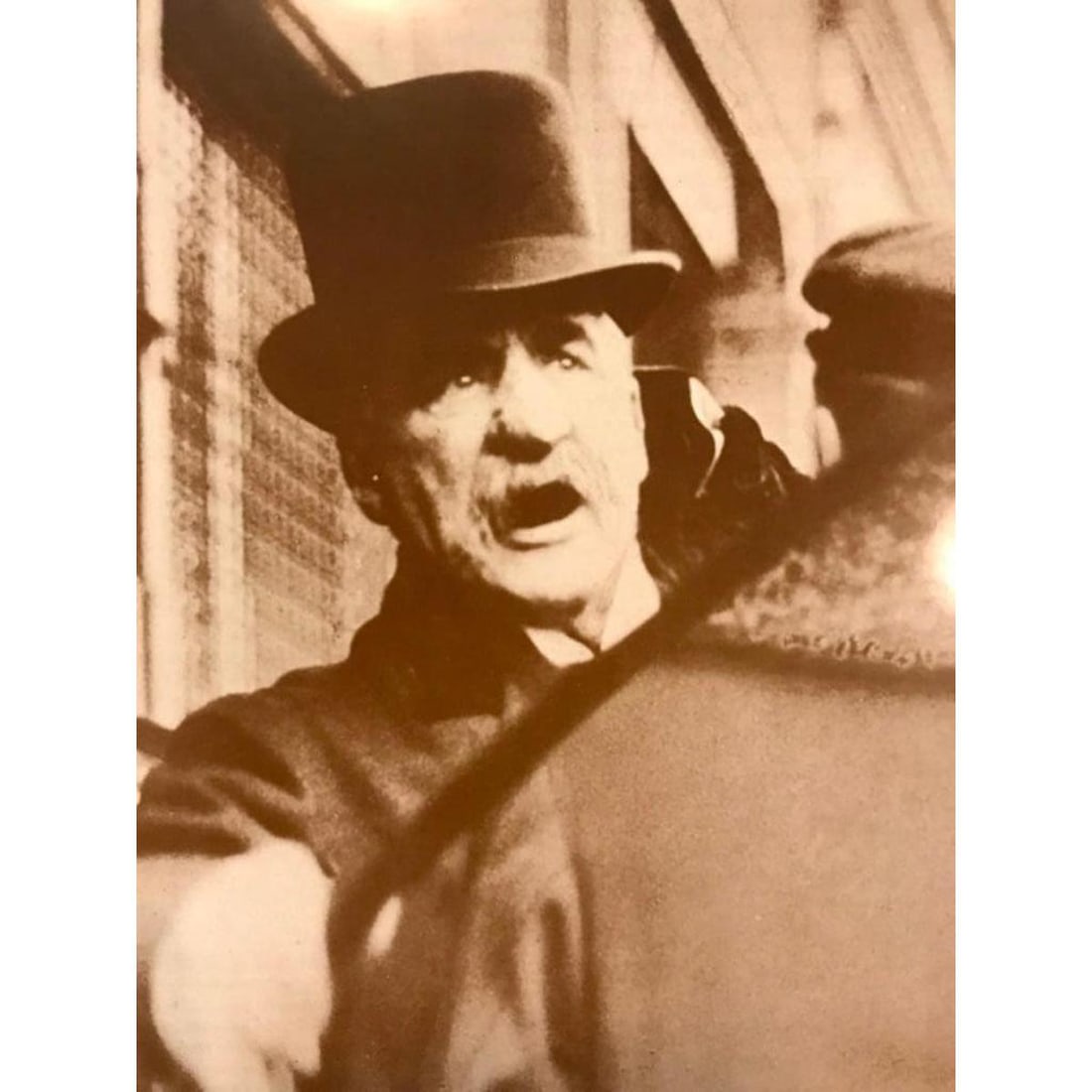 Gilded Age Financier, Banker J.P. Morgan Photo Print: Gilded Age financier, banker J.P. Morgan sepia-tone photo print. Created in the early 1990's for The American Heritage Galleries. Printed on cardstock. 8" x 10" with original gallery packaging. J. P.