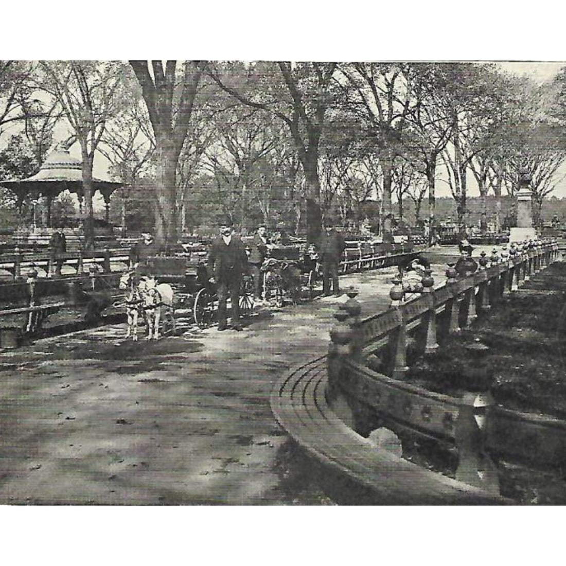 Early 1900's Print, #2022 Goat Carriages, Central Park, New York (1 of 3)