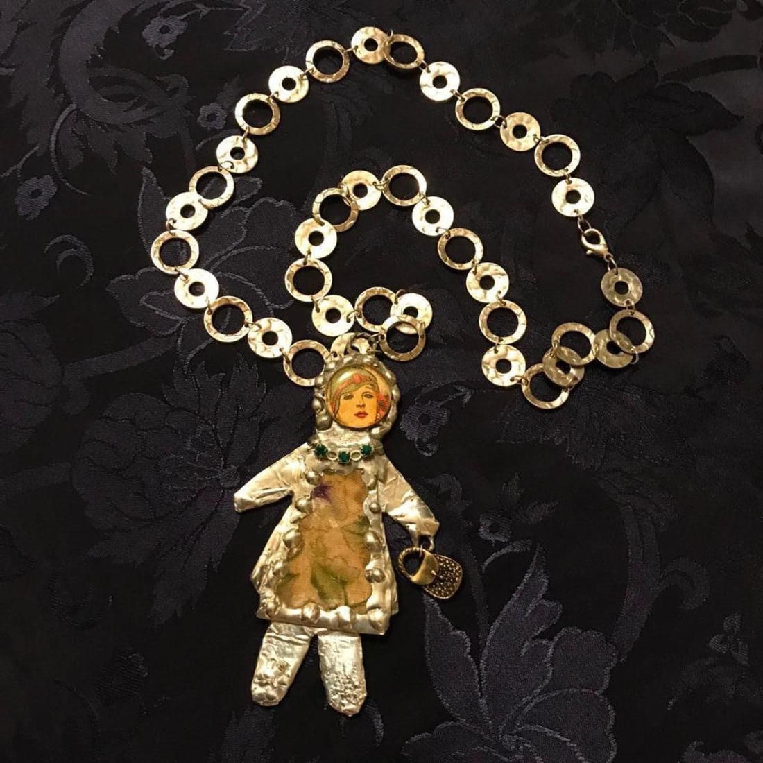 9ct gold rag store doll pendant