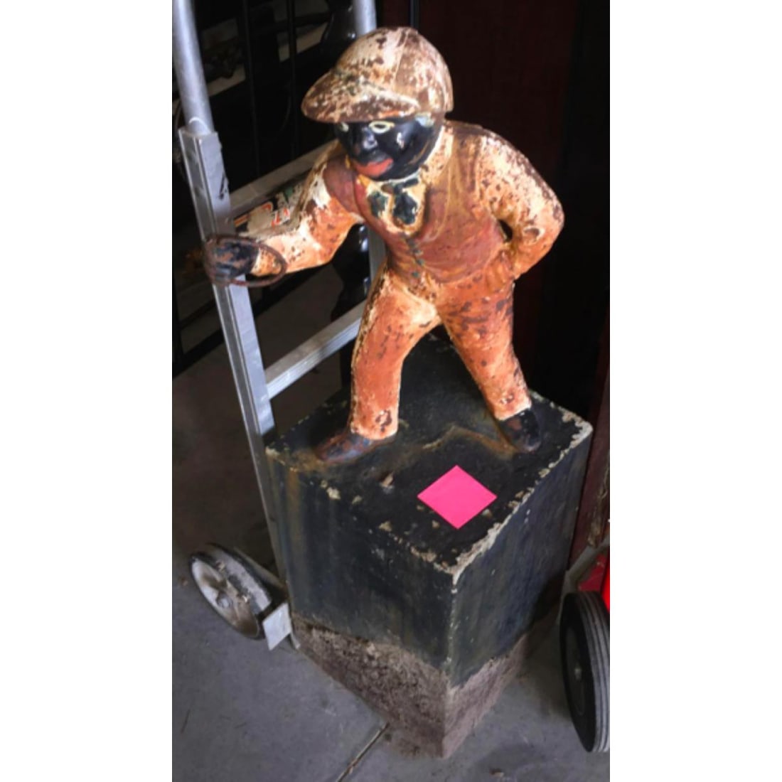 Antique 19thc Lawn Jockey, Hitching Post Auction