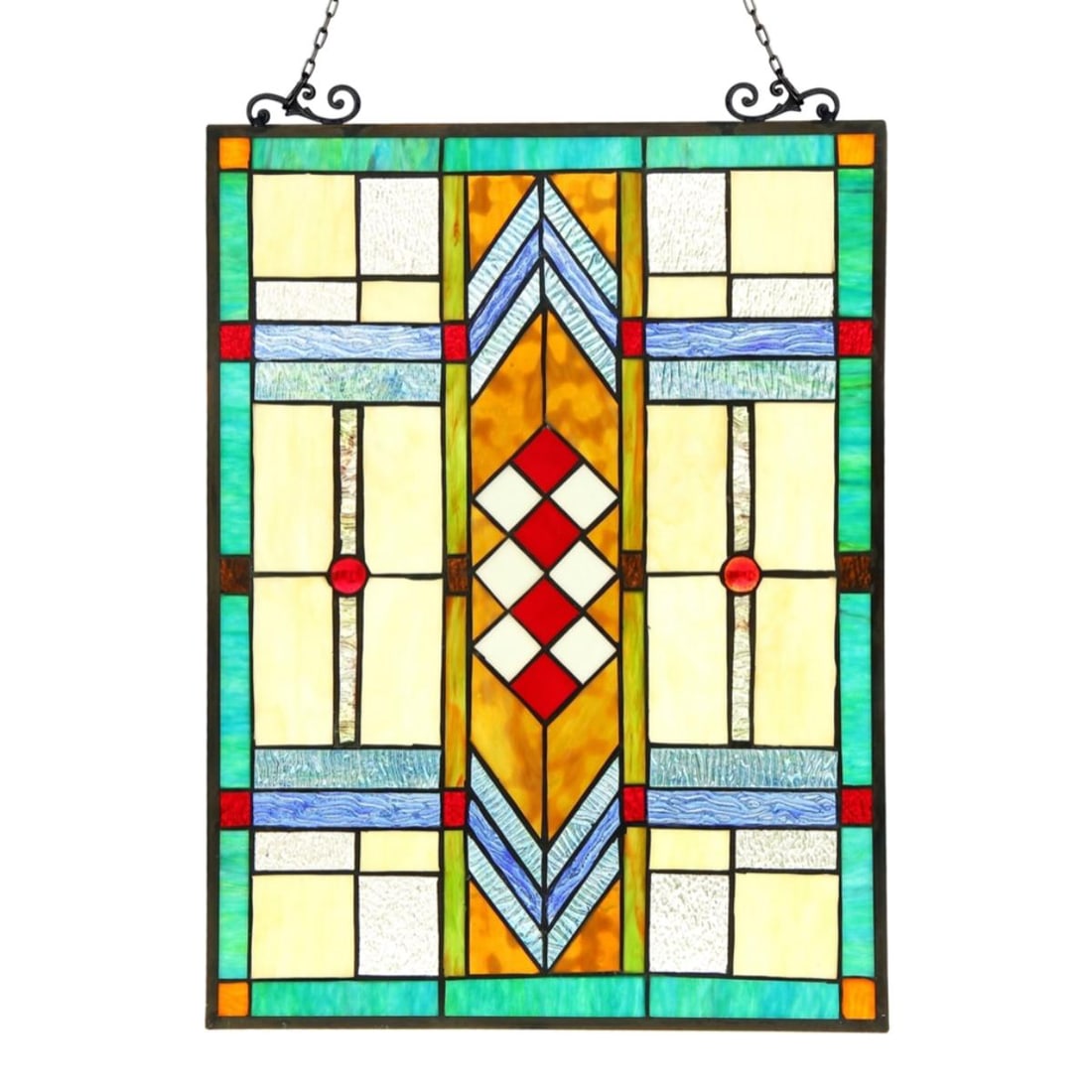 Mission Style Stained Art Glass Window (1 of 2)