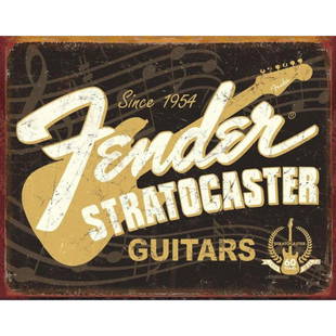 Fender Guitars Metal Pub Bar Sign: Fender Guitars metal pub bar sign. 12 1/2" X 16" with pre-drilled holes for mounting.