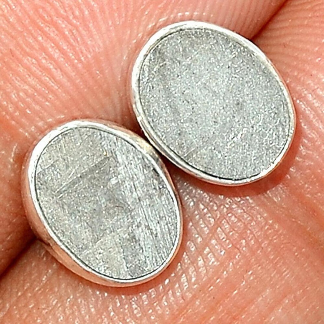 Muonionalusta Meteorite Silver Stud Earrings (1 of 4)