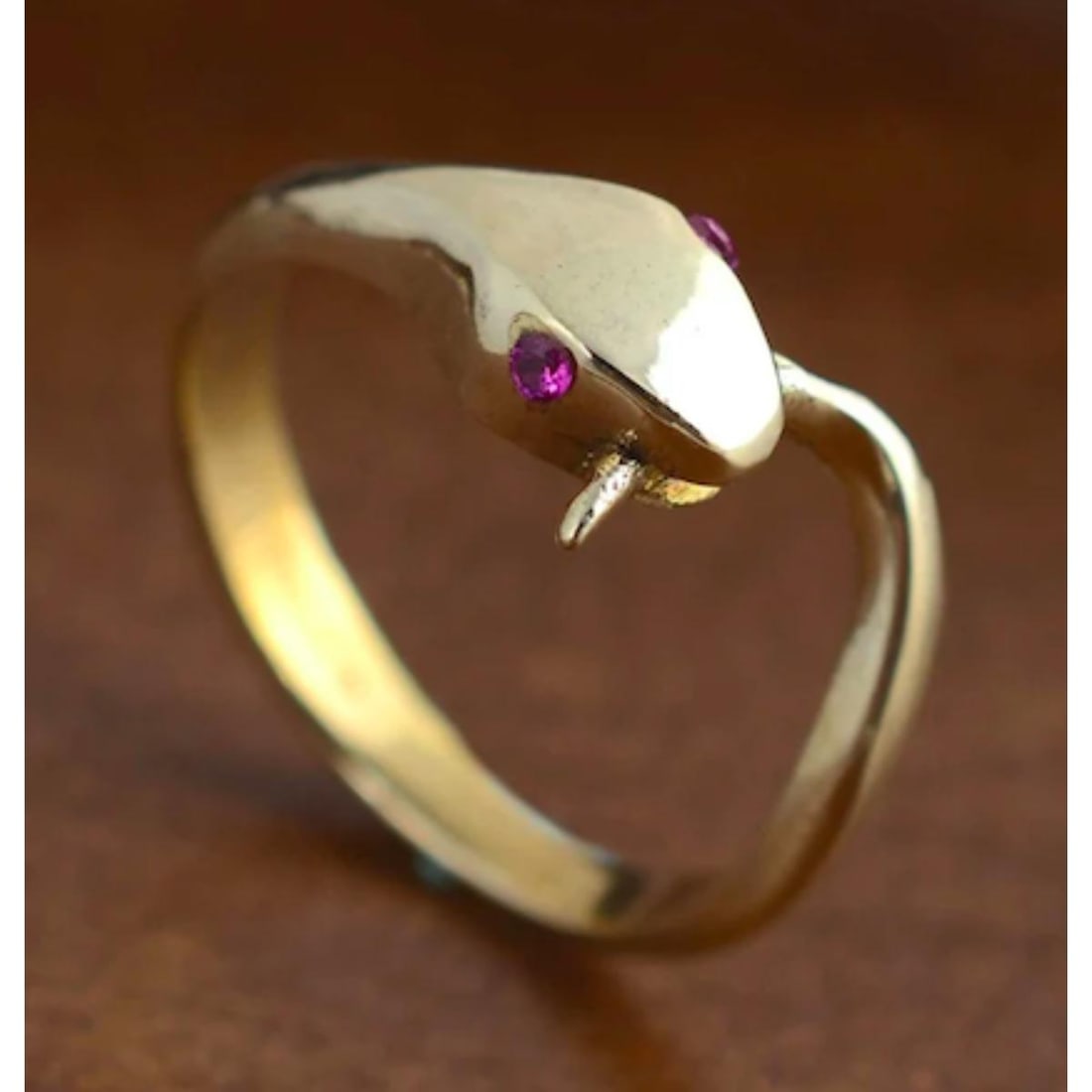 Minimalist Greek Brass Snake Ring (1 of 4)