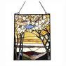 Autumn Valley Stained Art Glass Window Panel