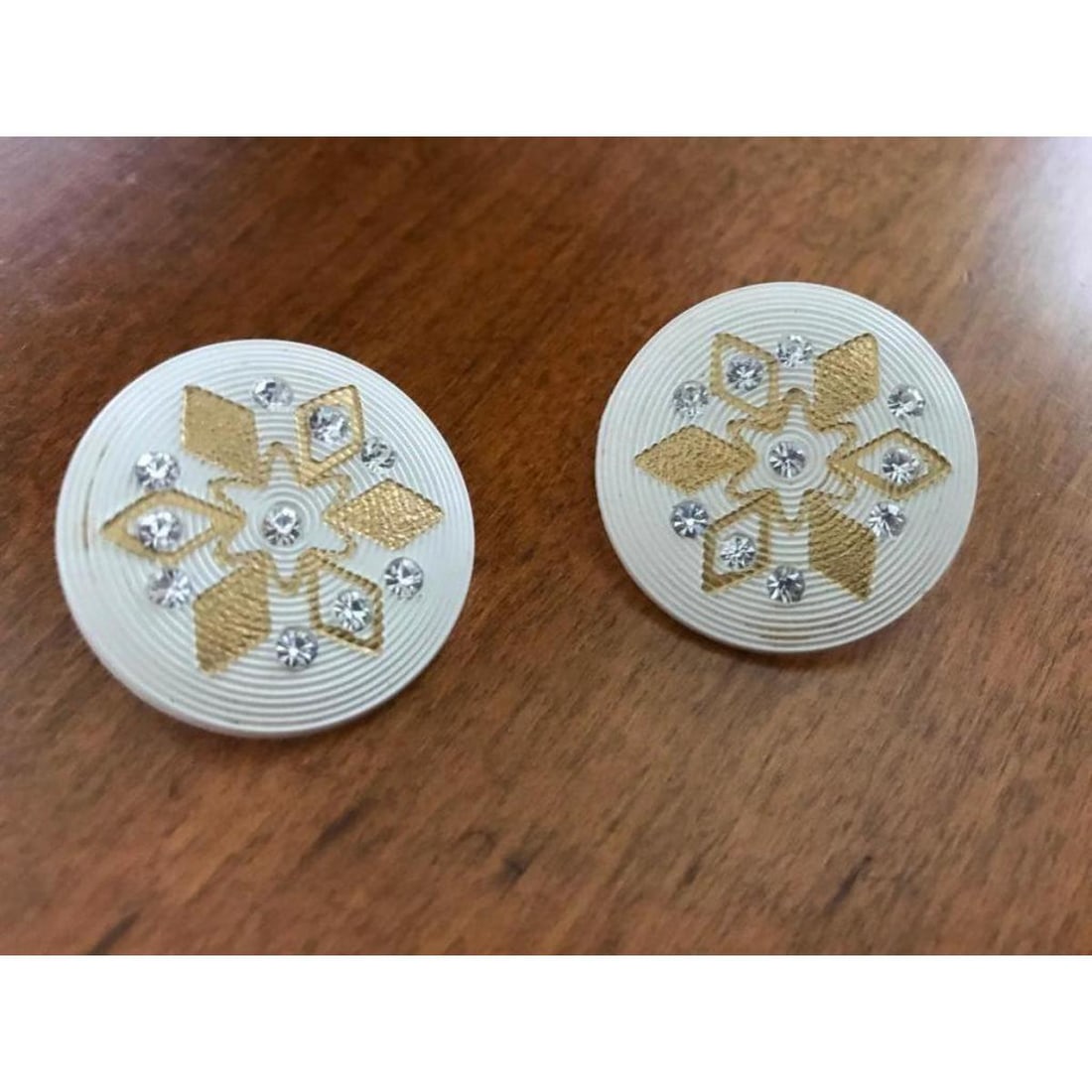 Vintage Mid Century Celluloid Clip On Earrings (1 of 2)