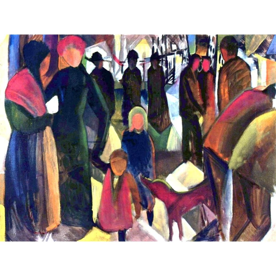 After August Macke, Expressionist Ceramic Art Tile: After August Macke, glossy ceramic art tile. 6" X 8". *** Art Tile Murals are custom made to order and usually arrive to us in about 2 weeks from time you pay invoice. They will be shipped separately