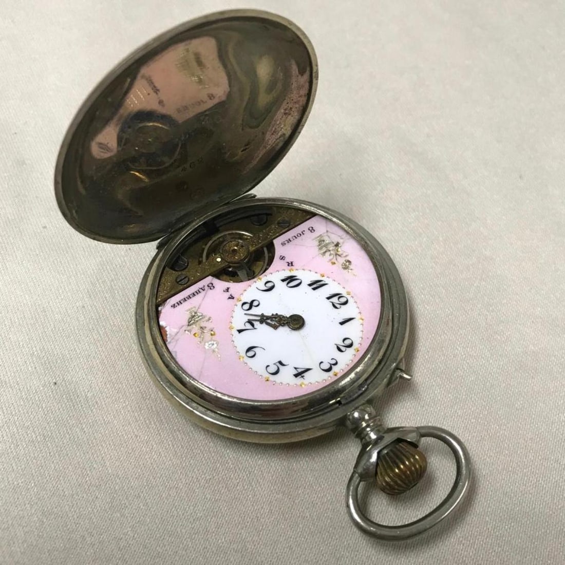 Rare Edwardian Hebdomas Swiss Silver Pocketwatch (1 of 7)