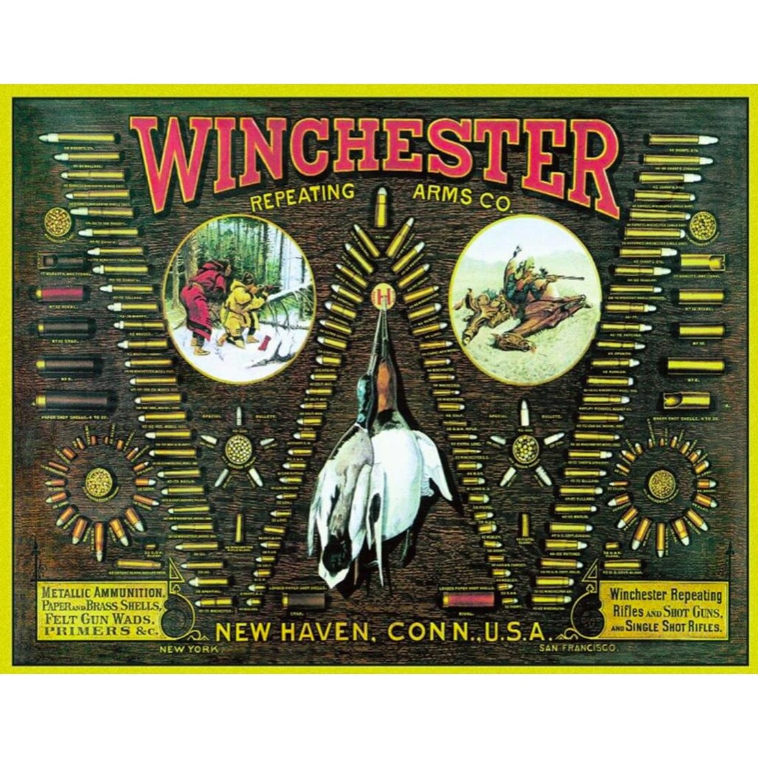 Winchester Bullet Board Metal Pub Bar Sign (1 of 1)