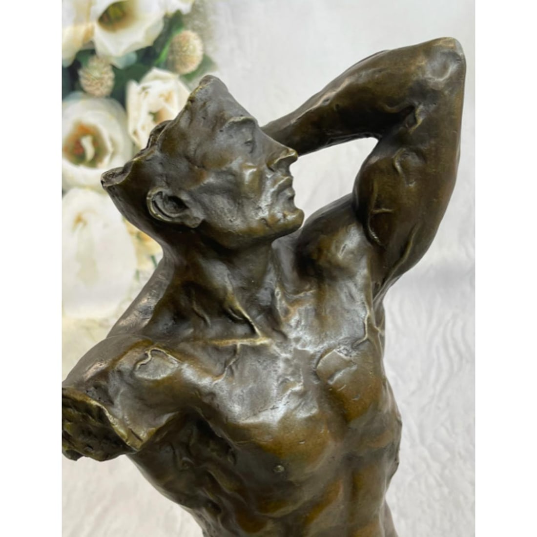 Original Signed Bronze Male Torso Sculpture (1 of 6)