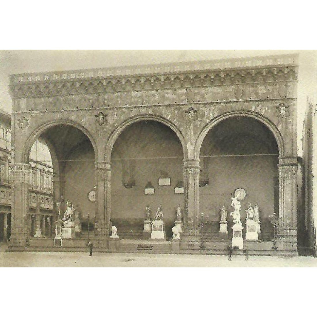 Early 1900's Half-tone print, #1673 Loggia Dei Lanzi, Florence, Italy (1 of 3)