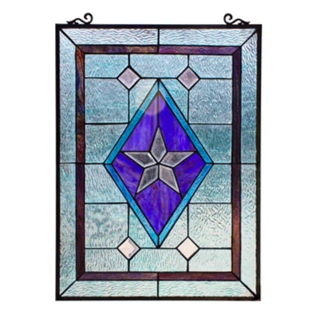 Stained Art Glass Lone Star Hanging Window Panel (1 of 3)