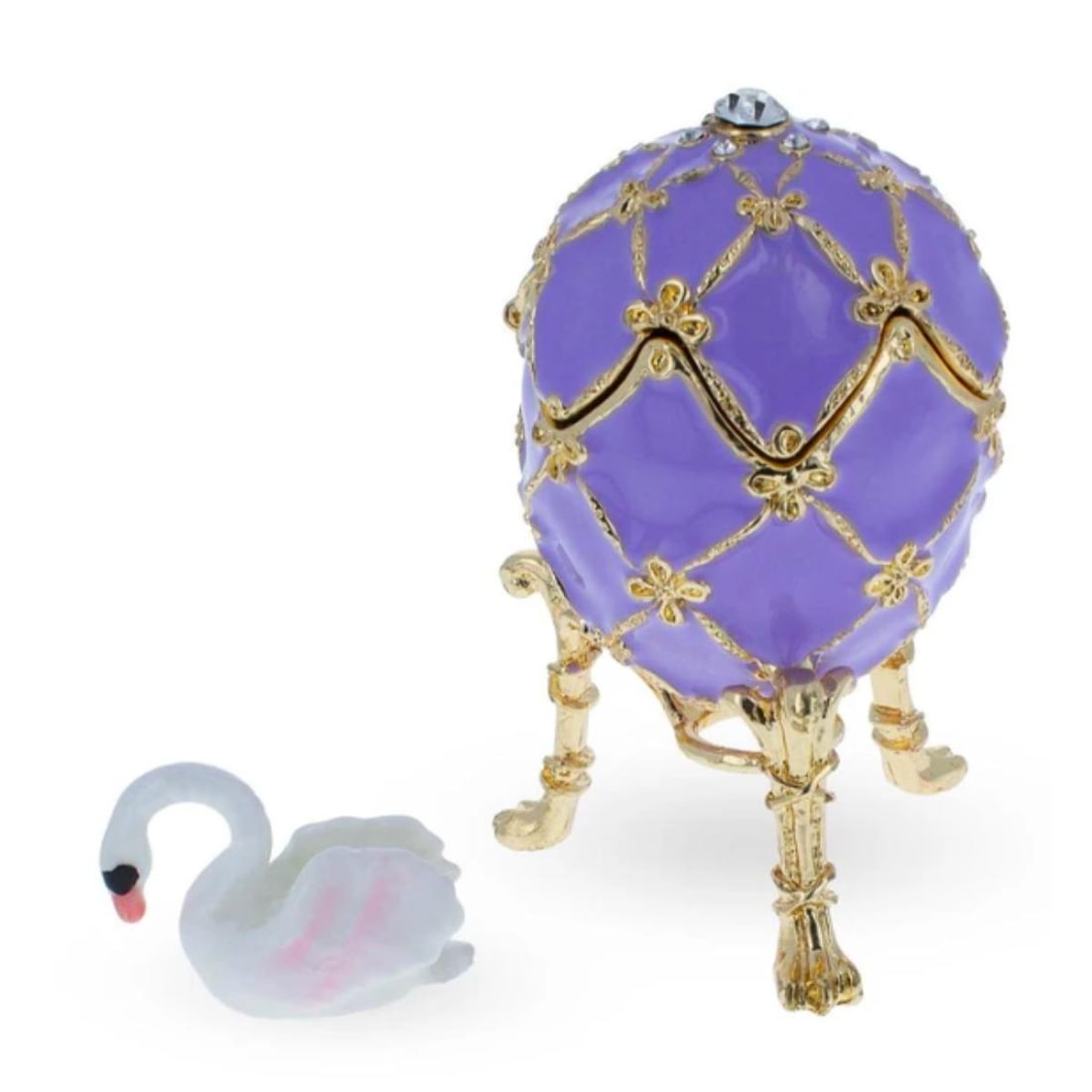 Russian Royal Swan Trinket Jewel Box Egg (1 of 4)